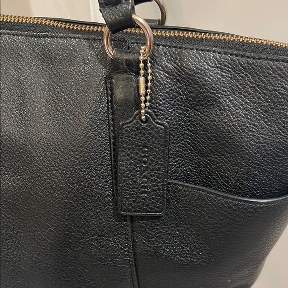 Coach Black Leather Tote - Picture 3 of 9